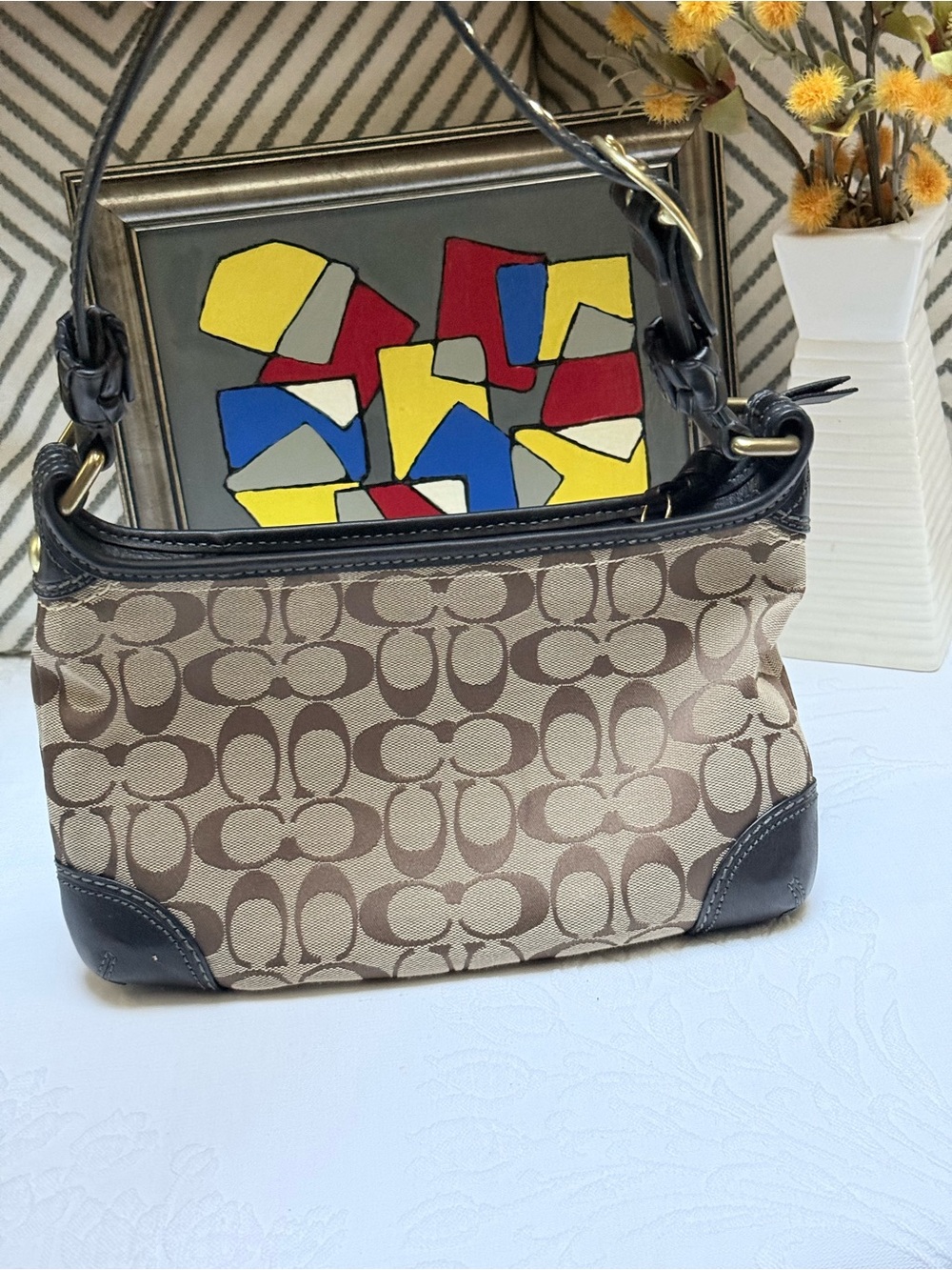 Y2K Coach Bleecker Signature Shoulder Bag
